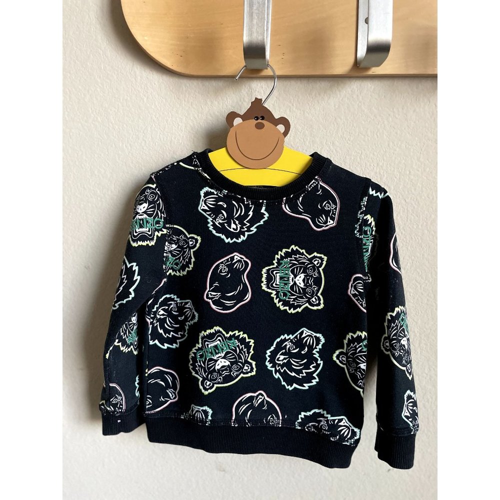 Boys Kenzo Kids 3T all over Tiger Pattern Sweatshirt